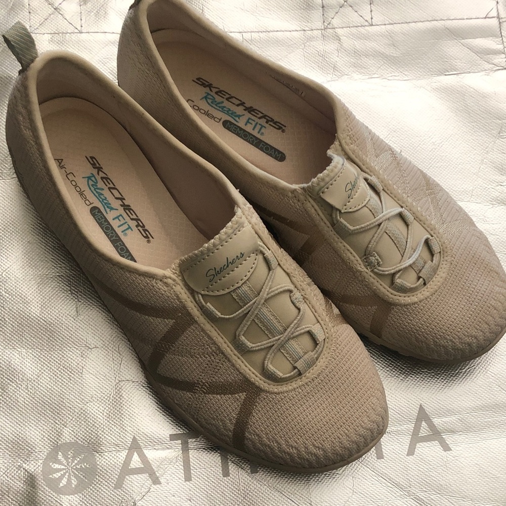 Skechers Women's Breathe Easy-A Look Mary Jane Flats in Beige - Picture 2 of 10